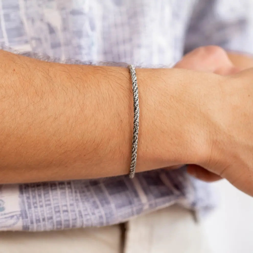 Oxidized Silver 925 Men's Bracelet