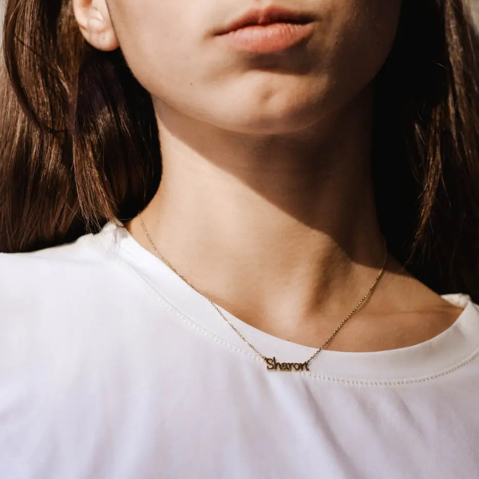Name Necklace 14K Solid Gold