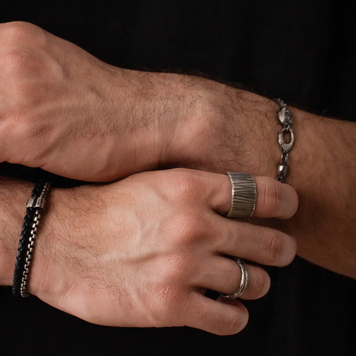 Wide Band Ring Oxidized Silver 925
