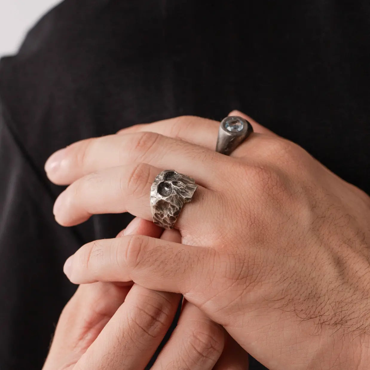 Skull Ring Oxidized Silver 925