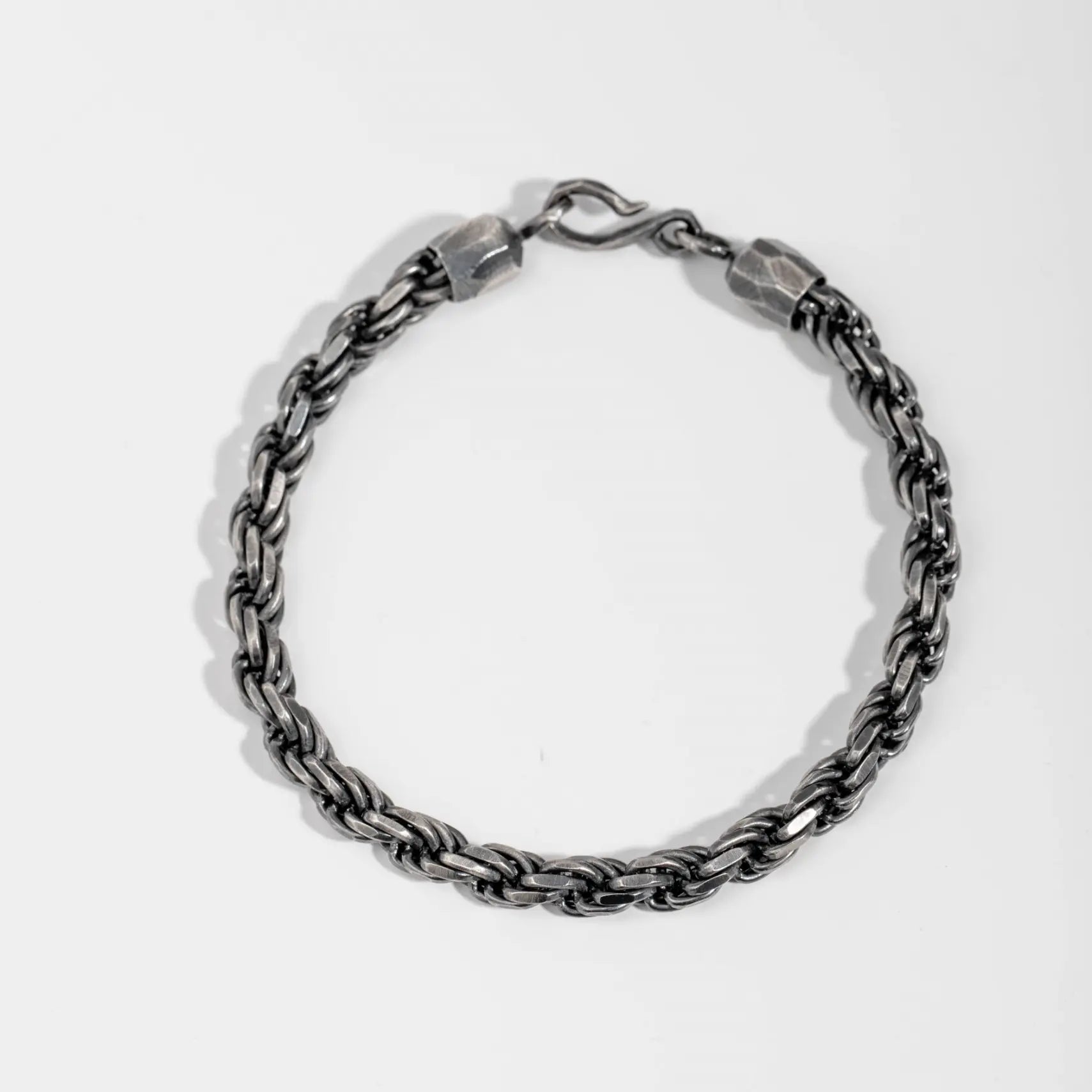 Men's Oxidized Silver Rope Bracelet