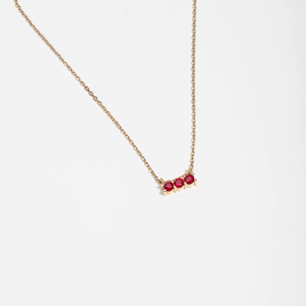 Ruby Necklace 14K Gold Natural Gemstones