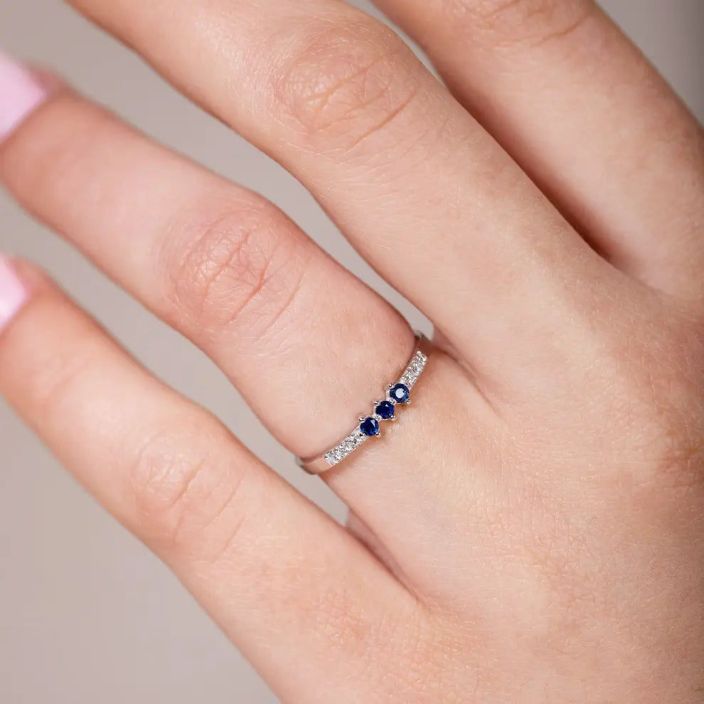Sapphire Diamonds Ring 14K Gold