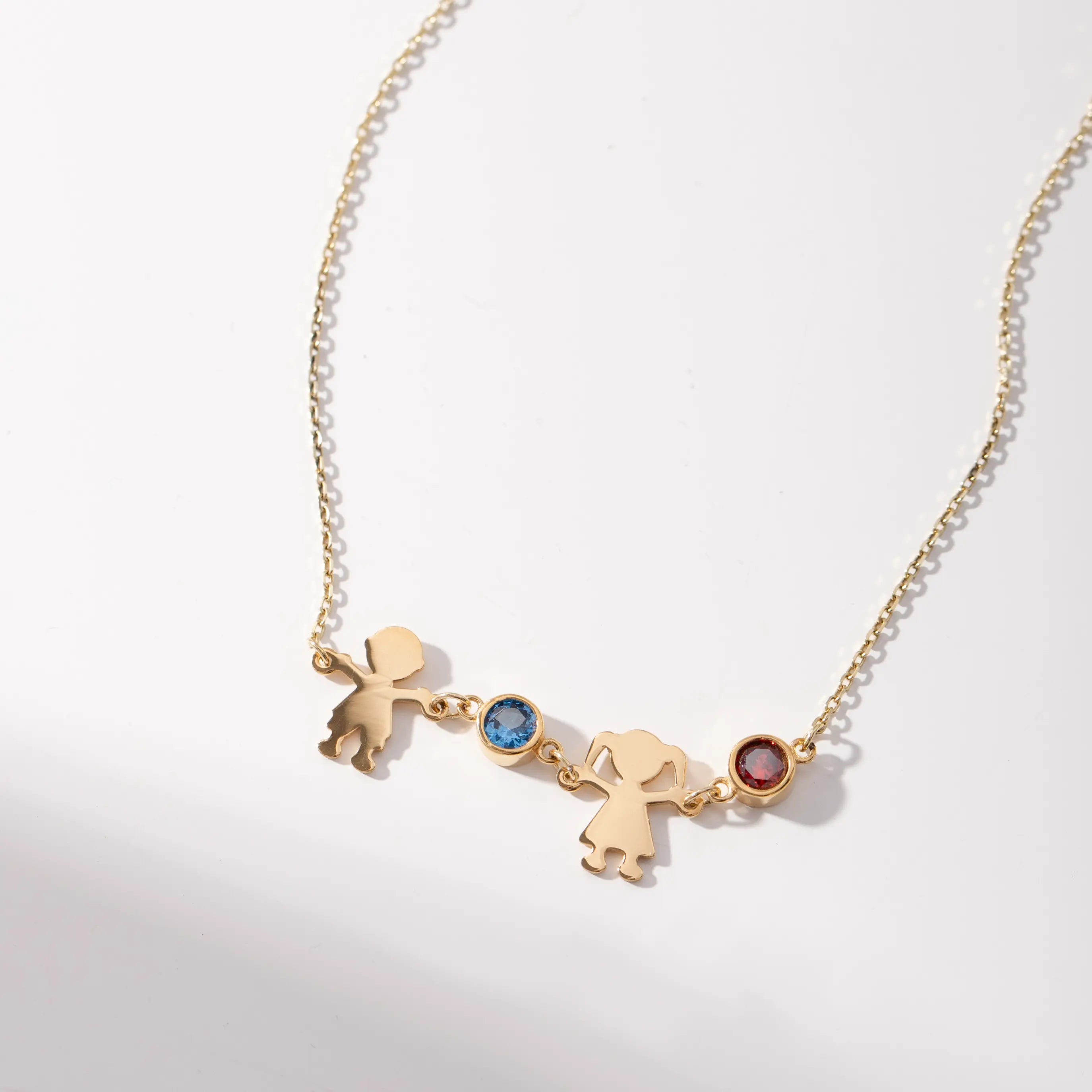 Birthstone Kids Necklace for Mom