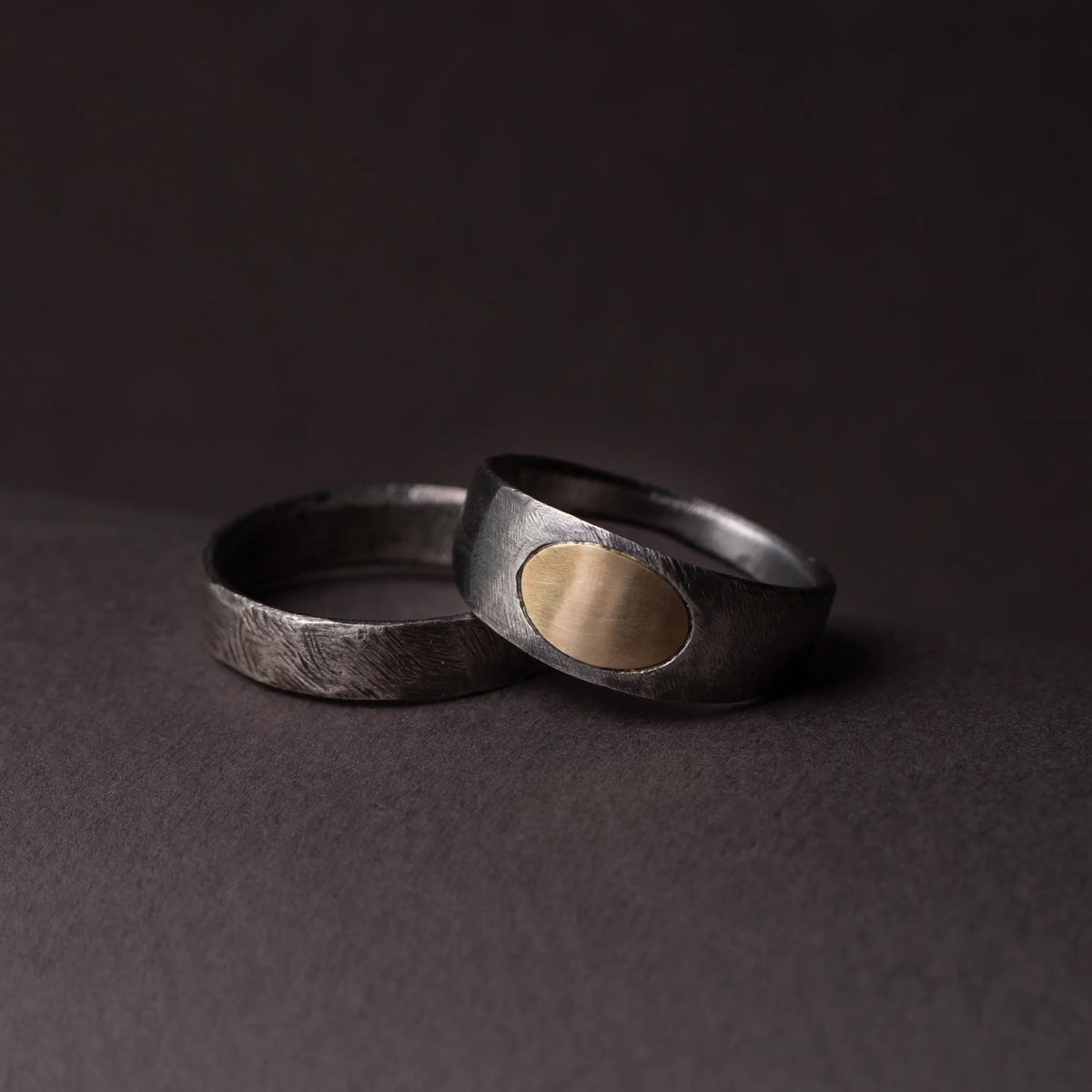 14K Gold Silver 925 Signet Oval Ring