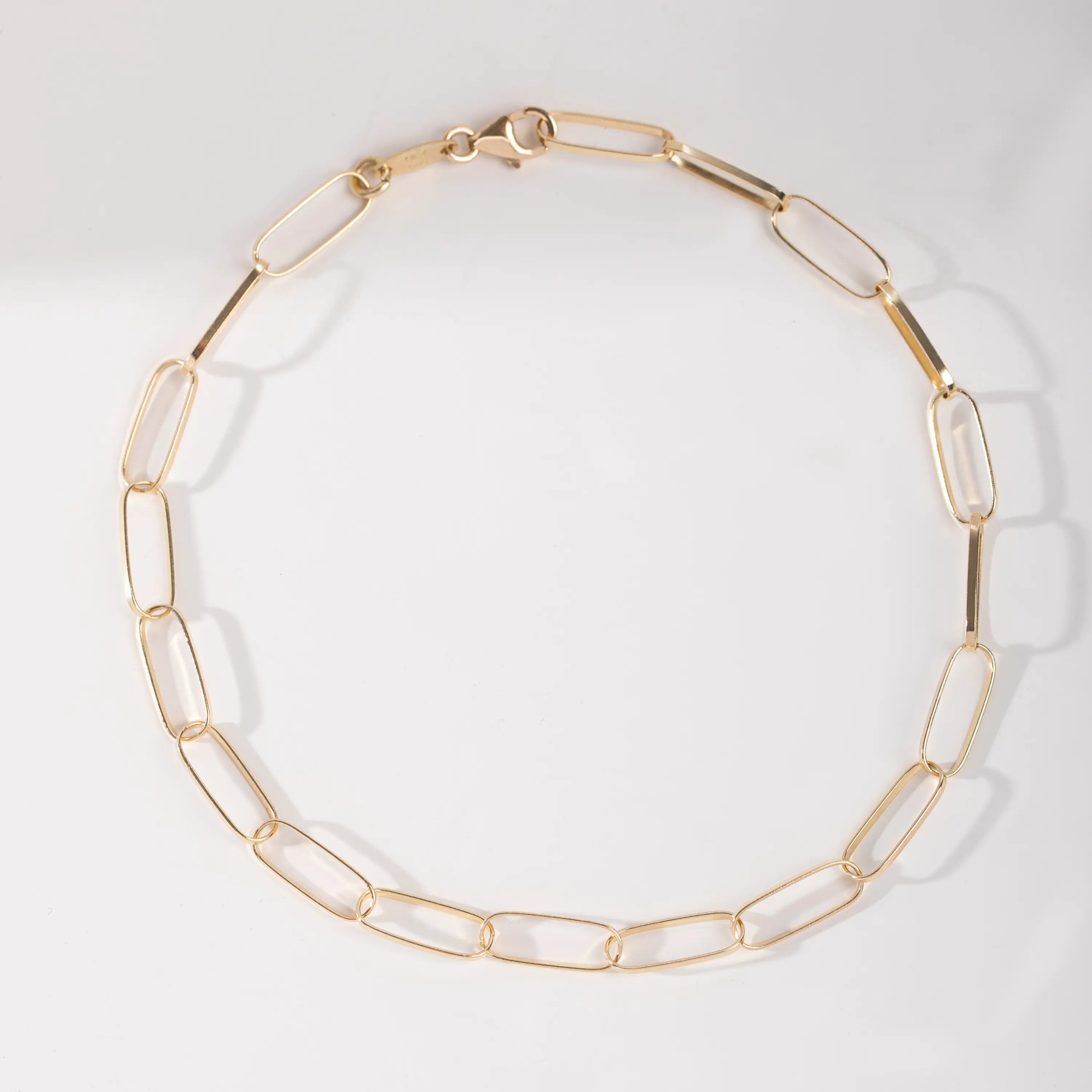 Paperclip Chain Bracelet 14K Gold - Kyklos Jewelry