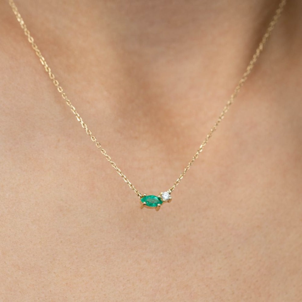 Marquise Emerald Diamond Necklace