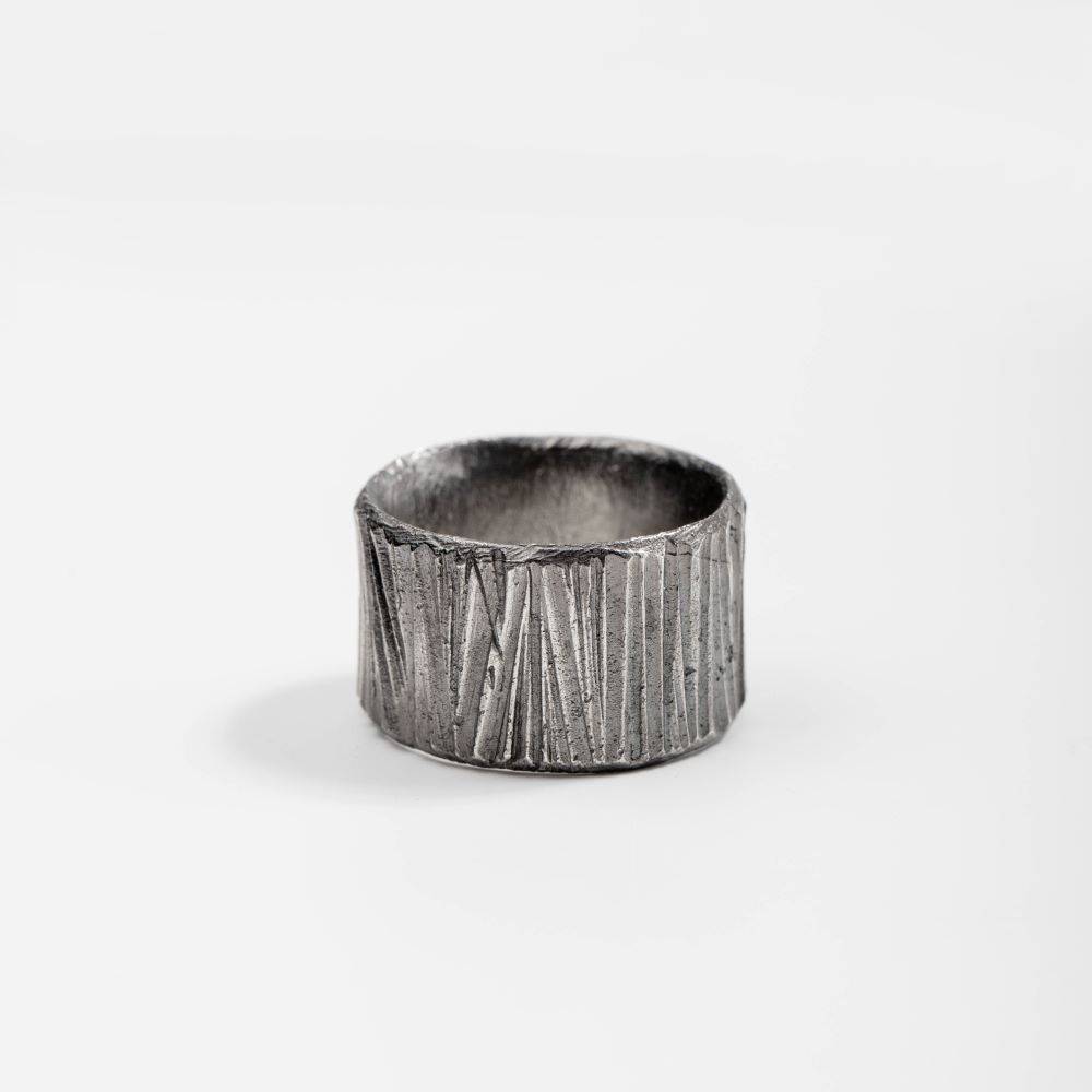 Wide Band Ring Oxidized Silver 925