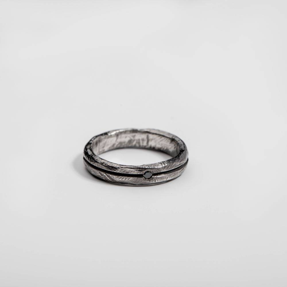 Black Diamond Narrow Band Ring