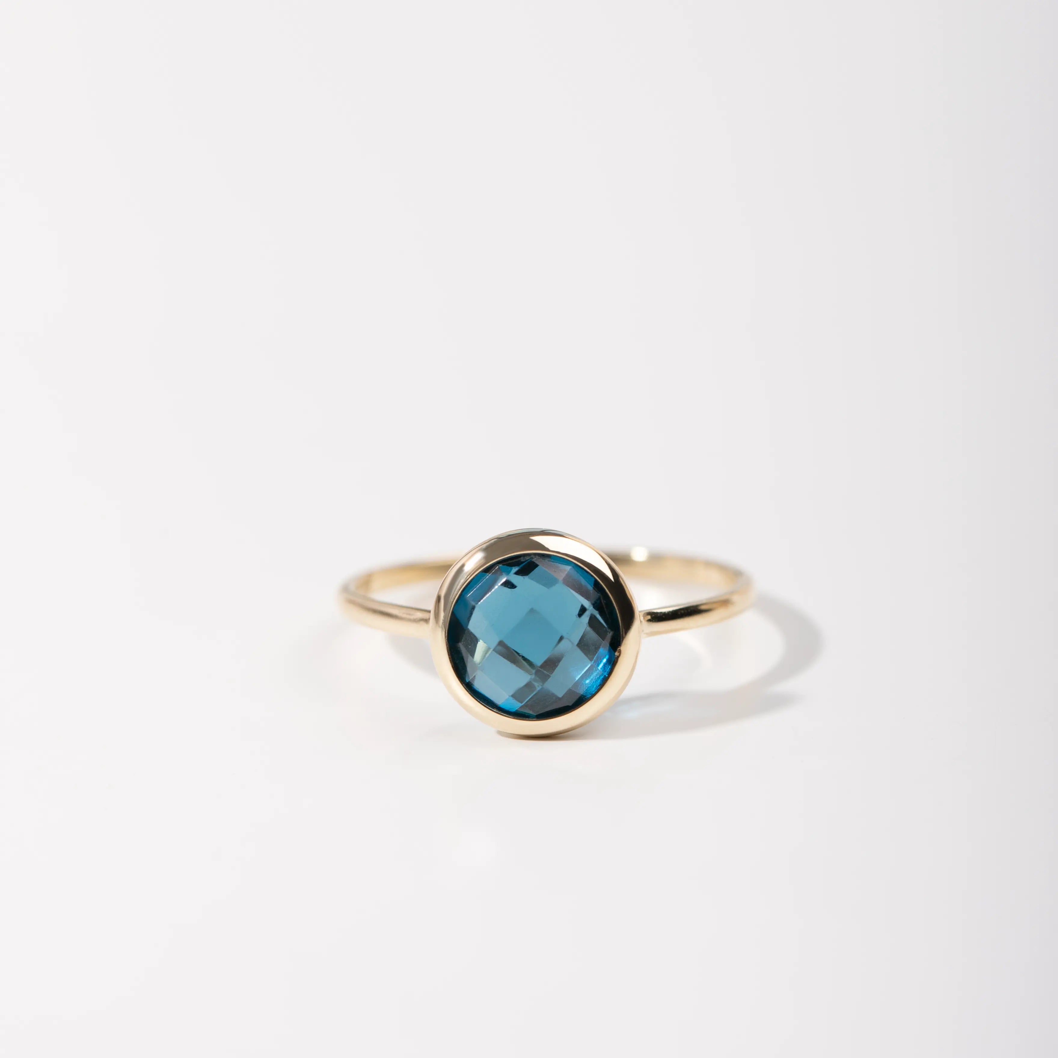 London Topaz Ring 8mm in 14K Gold