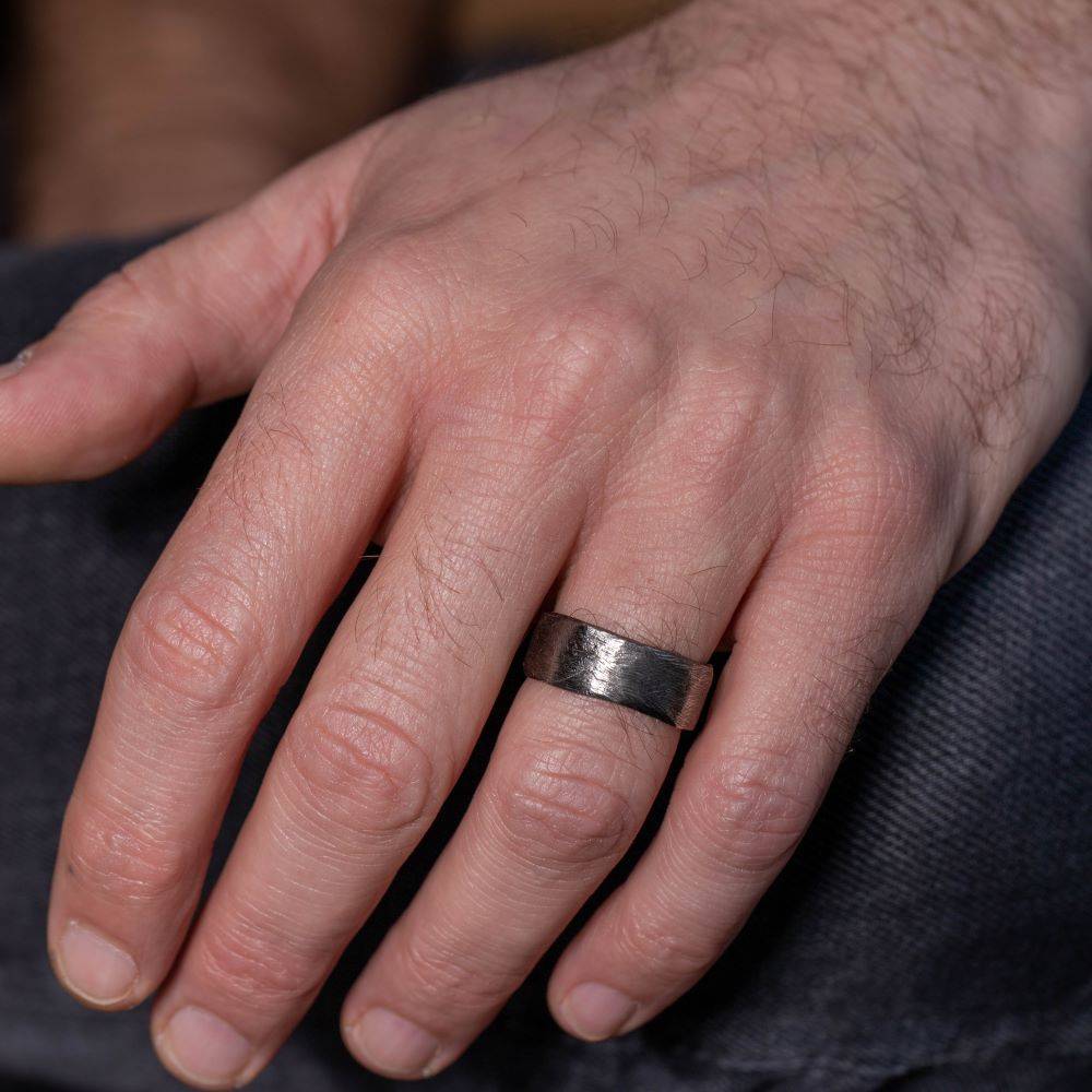 Wide Band Ring Oxidized Sterling Silver