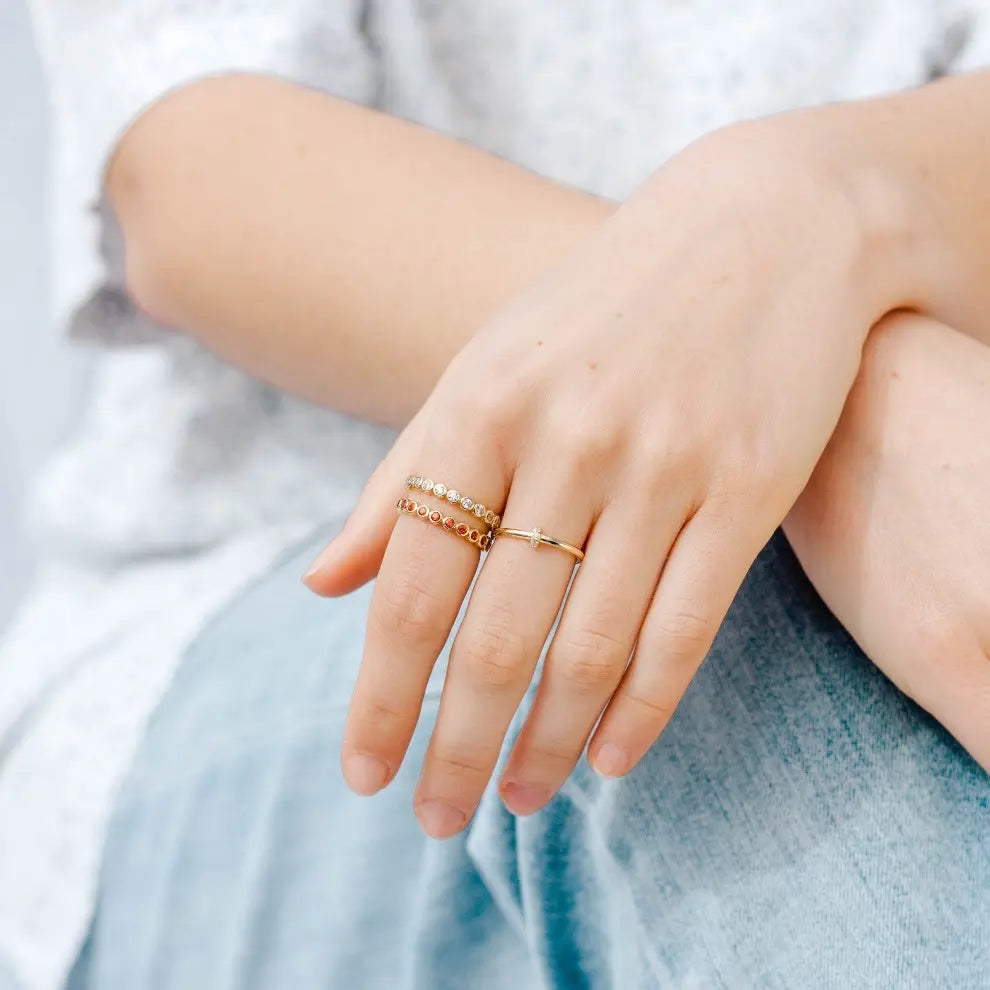 Eternity Ring with Orange Sapphires