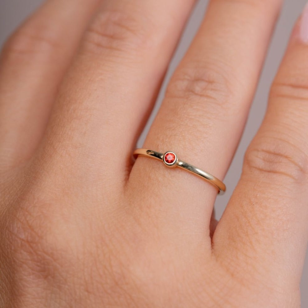 Orange Sapphire Ring 14K Gold