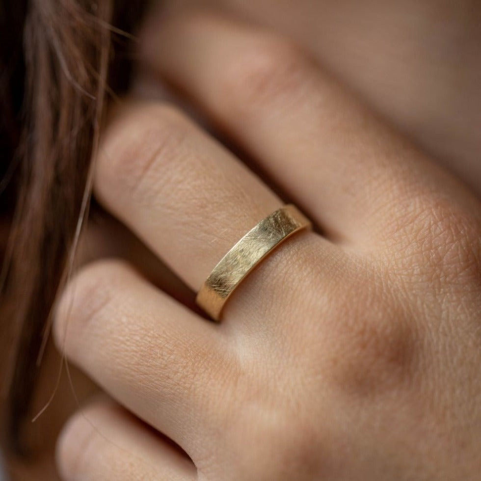 Handmade Wedding Band 14K Gold