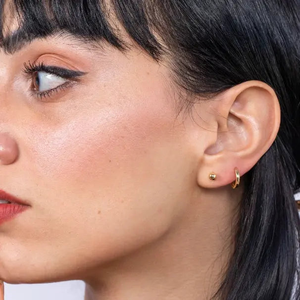 Small Ball Stud Earrings 14K Gold
