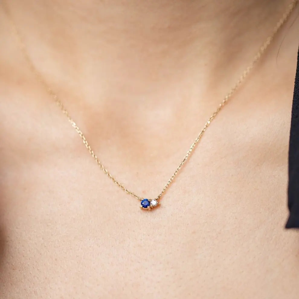 Blue Sapphire Diamond Necklace