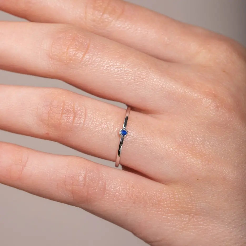 Sapphire Engagement Ring 14K Solid Gold