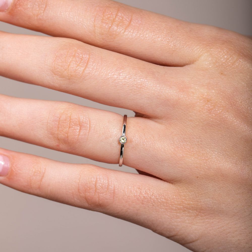 Yellow Sapphire Engagement Ring 14K Gold