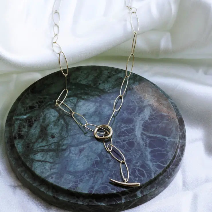 Toggle Link Necklace Silver 925