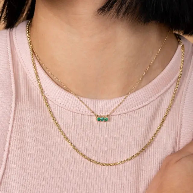Emerald Necklace 14K Gold