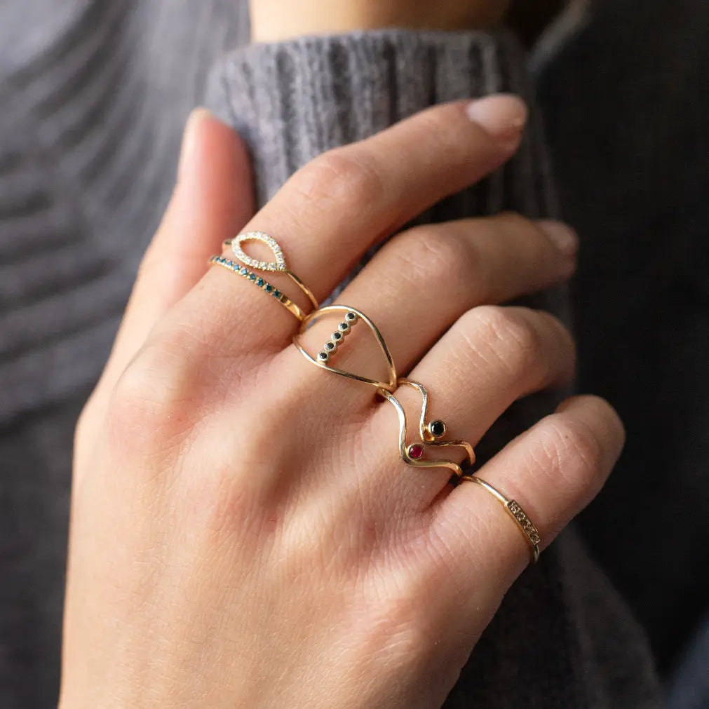 Ruby V Ring 14K Gold