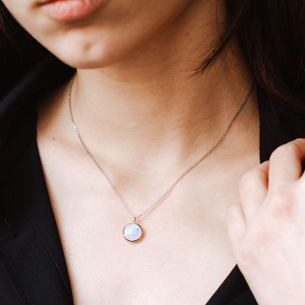 Moonstone Necklace in 14K Gold
