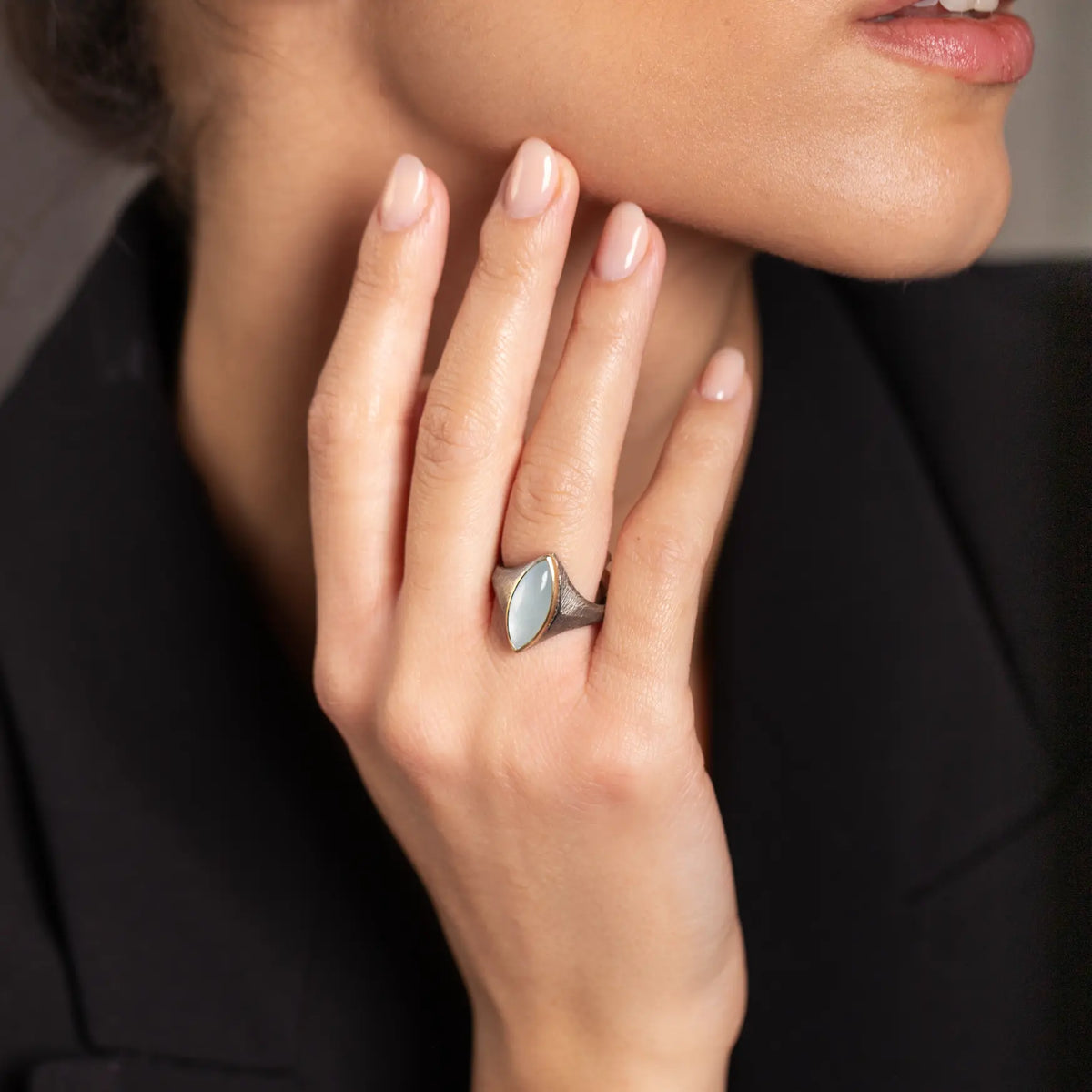 Aquamarine Ring Silver And Gold