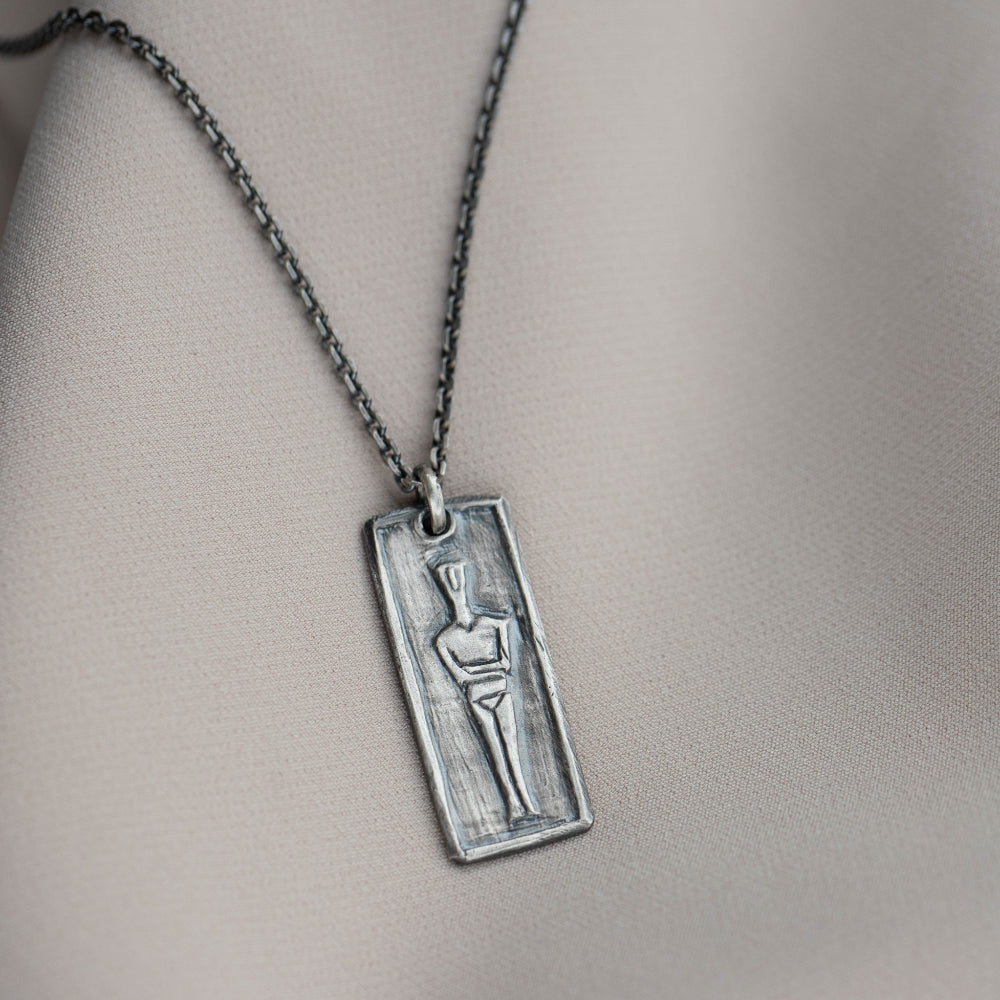 Κολιέ Ειδώλιο Οξειδωμένο Ασήμι 925