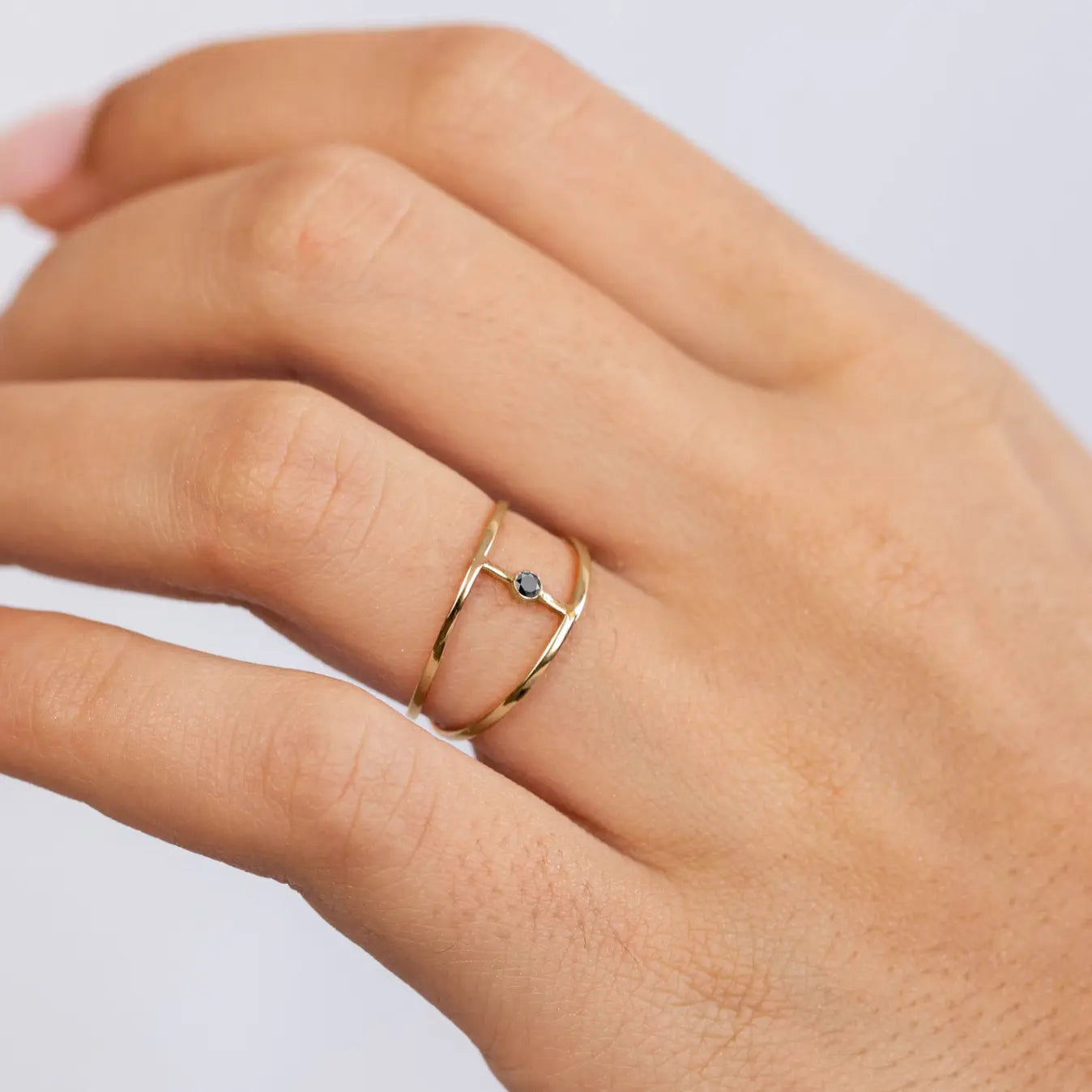 Black Diamond Ring 14K Gold