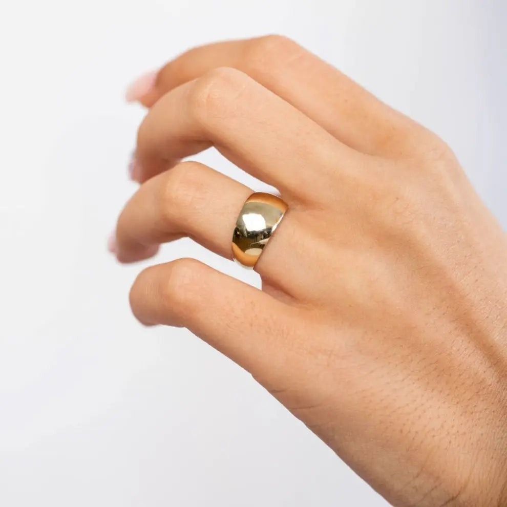 14K Gold Wide Band Ring