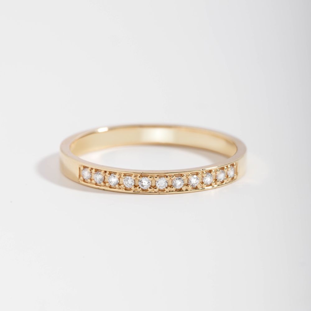Diamond Pave Wedding Band 14K Gold