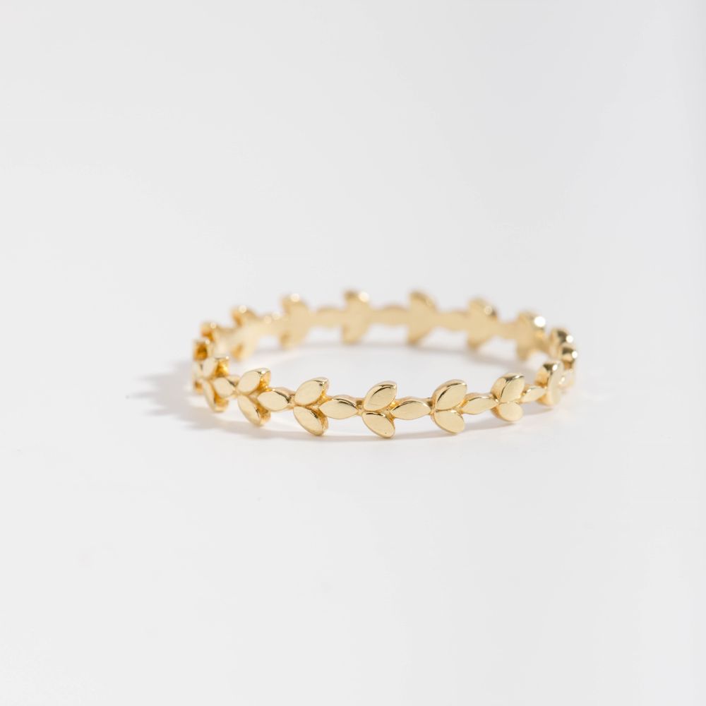 14K Gold Leaf Ring