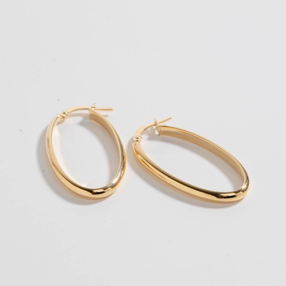 Long Oval Hoop Earrings