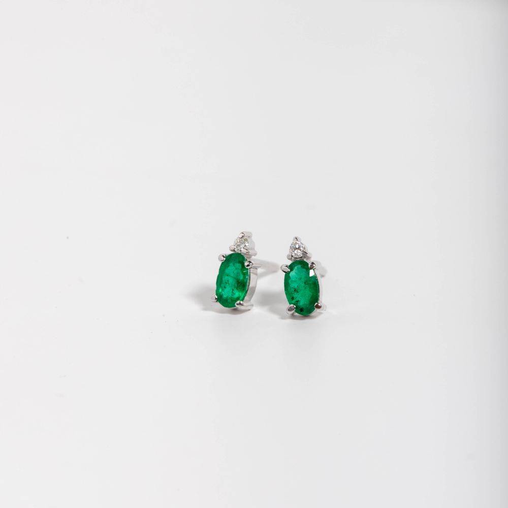 Diamond Emerald Earrings
