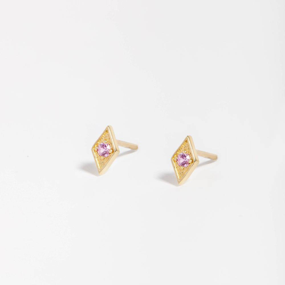 Pink Sapphire Studs 14K Gold
