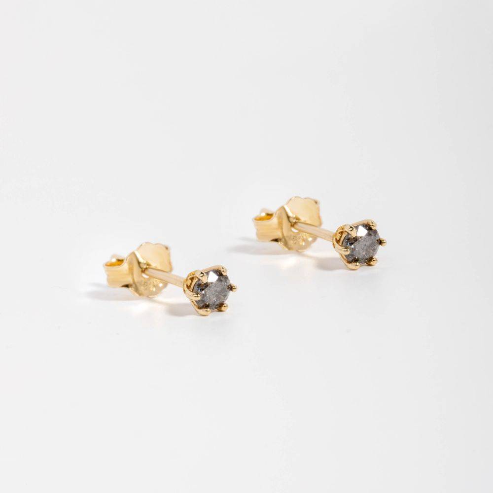Gray Diamond Stud Earrings