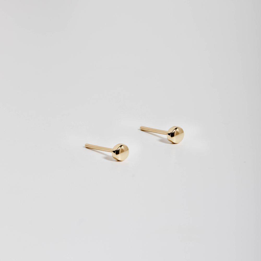 Dot Stud Earrings 14K Solid Gold