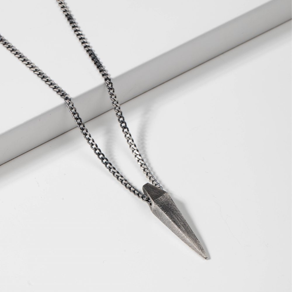 Spike Necklace Oxidized Silver 925