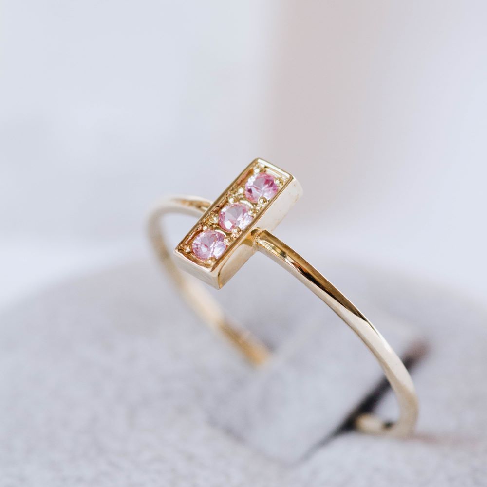 Pink Sapphire Ring 14K Gold