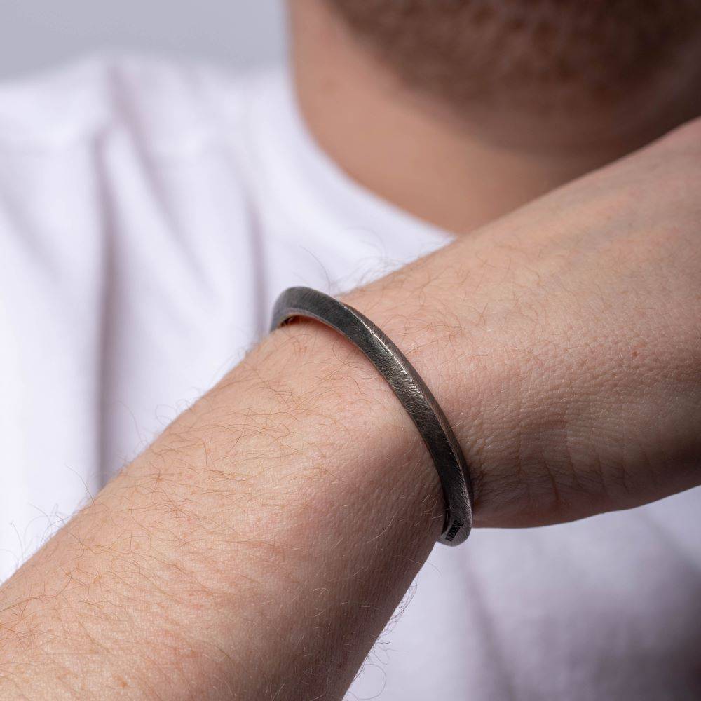 Triangle Cuff Bracelet Oxidized Silver 925