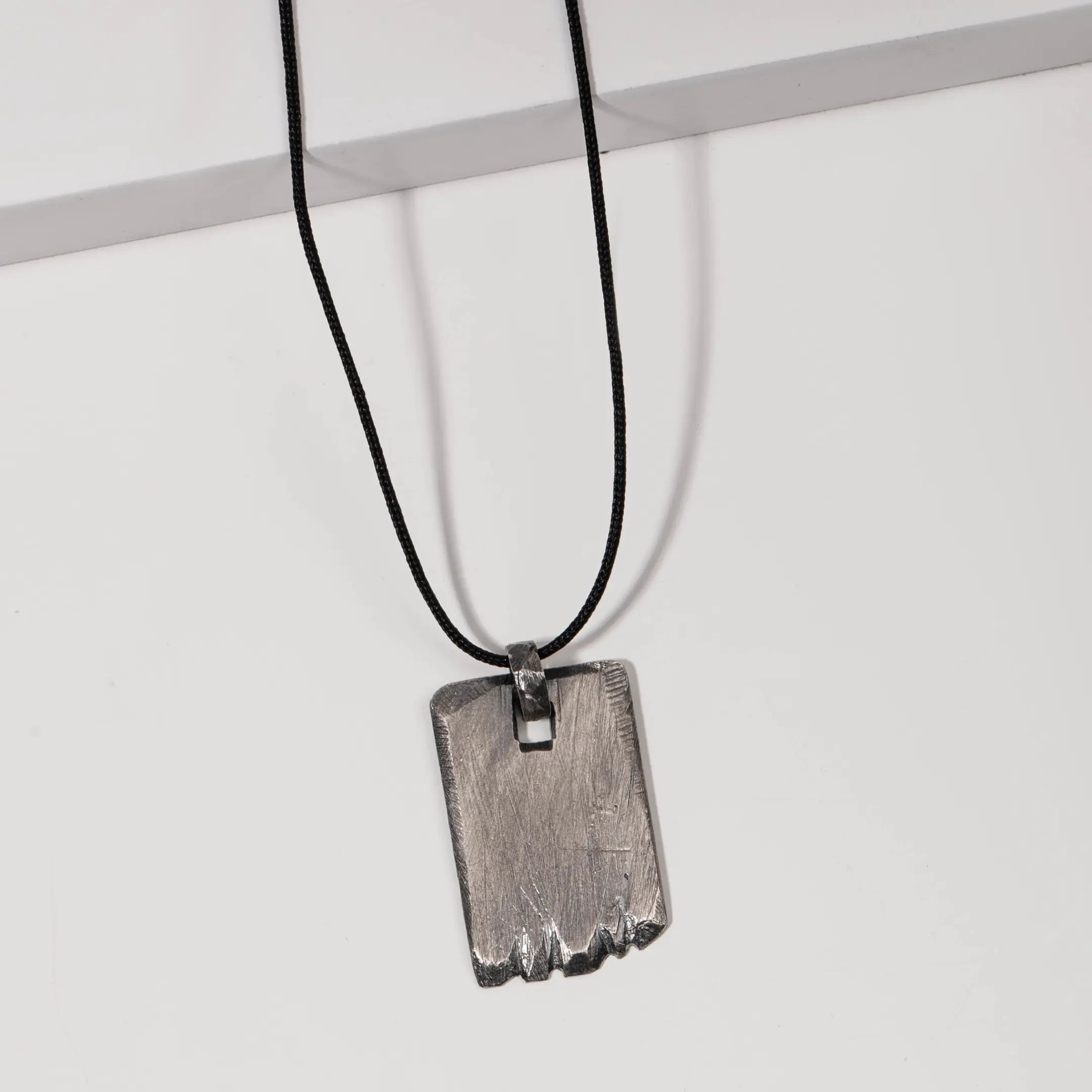 Personalized Bar Necklace Oxidized Silver
