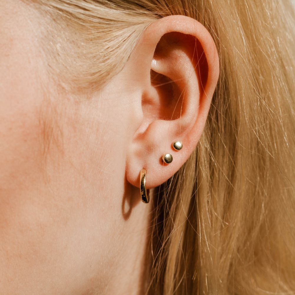 Dot Stud Earrings 14K Gold