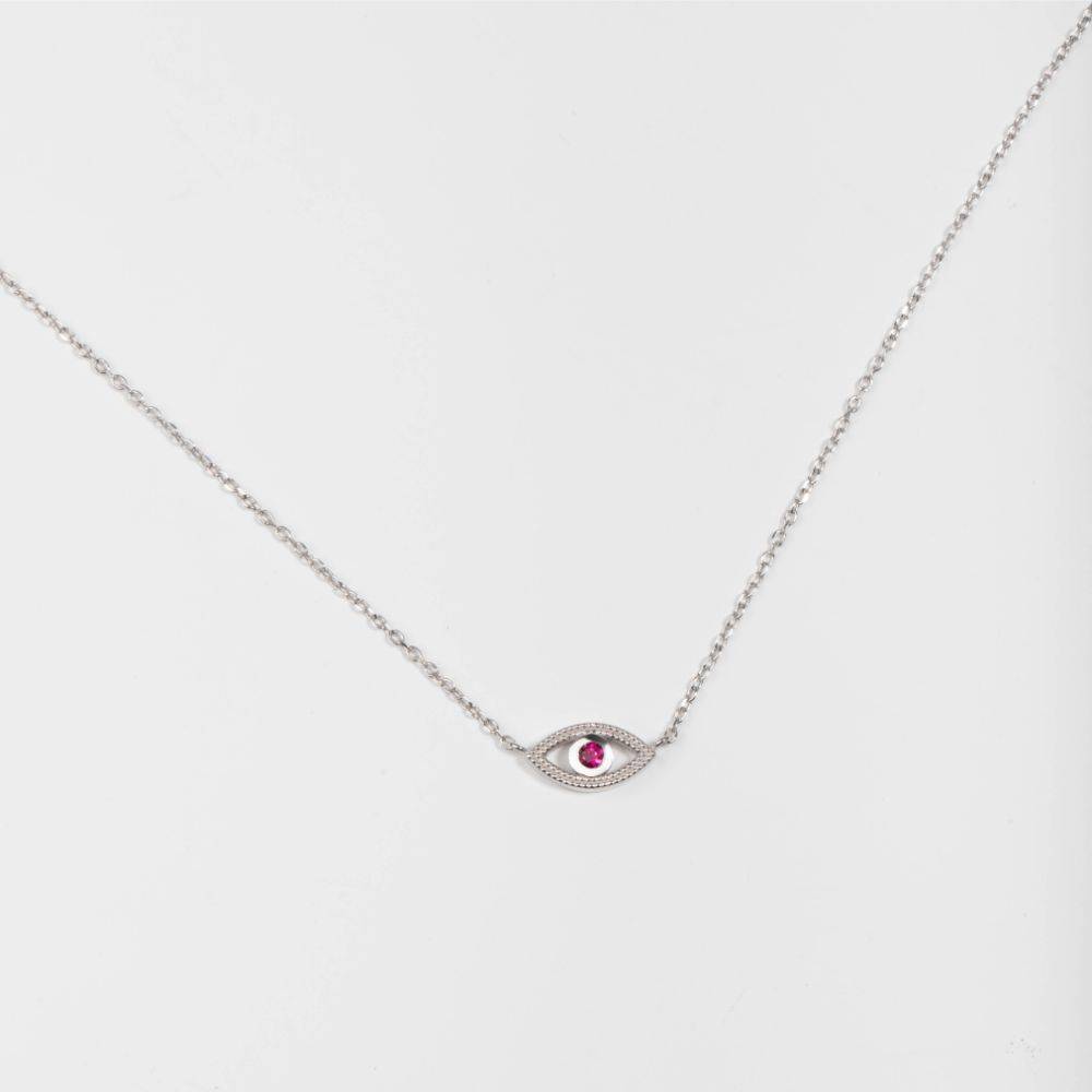 Ruby Eye Necklace 14K Gold