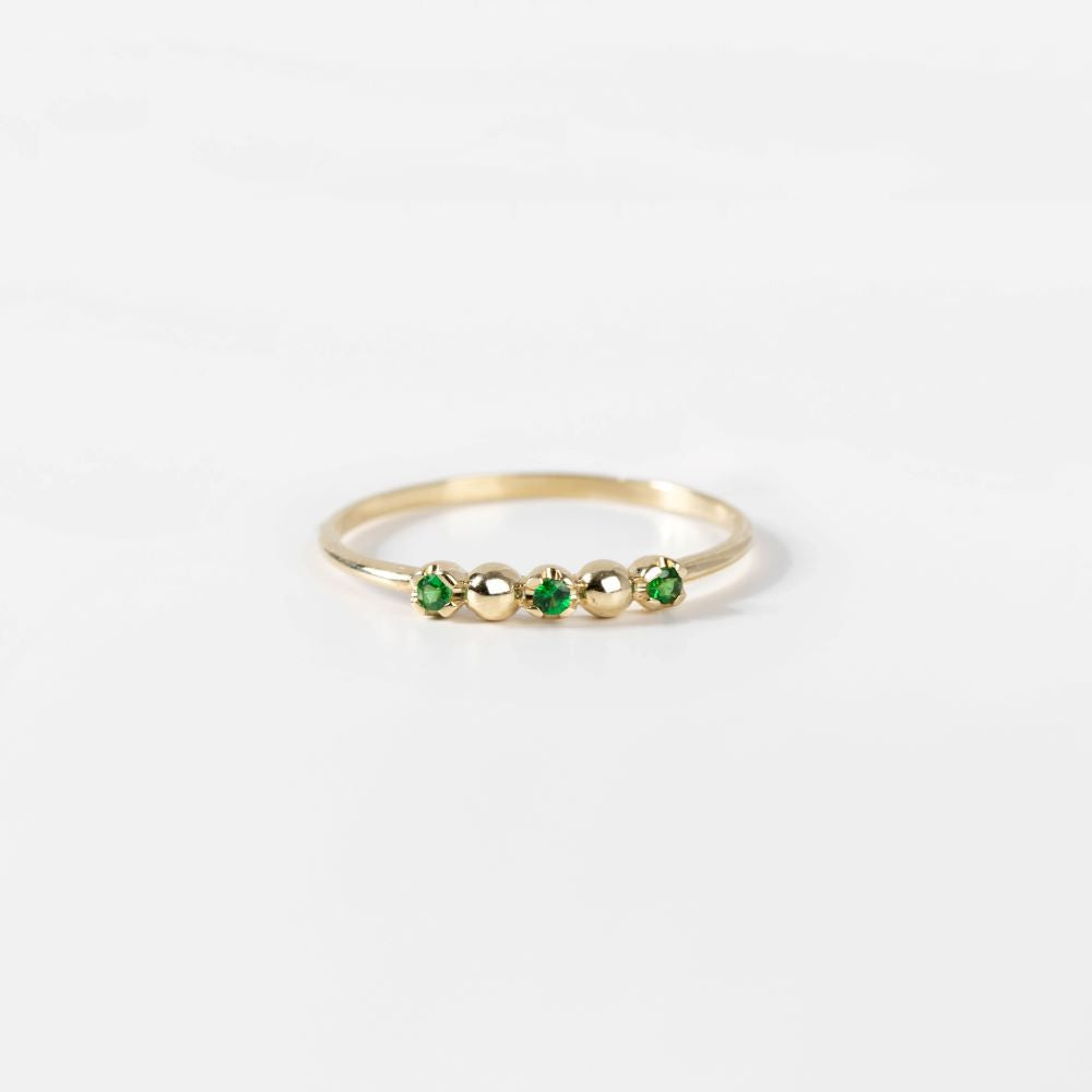 Green Tsavorite Ring 14K