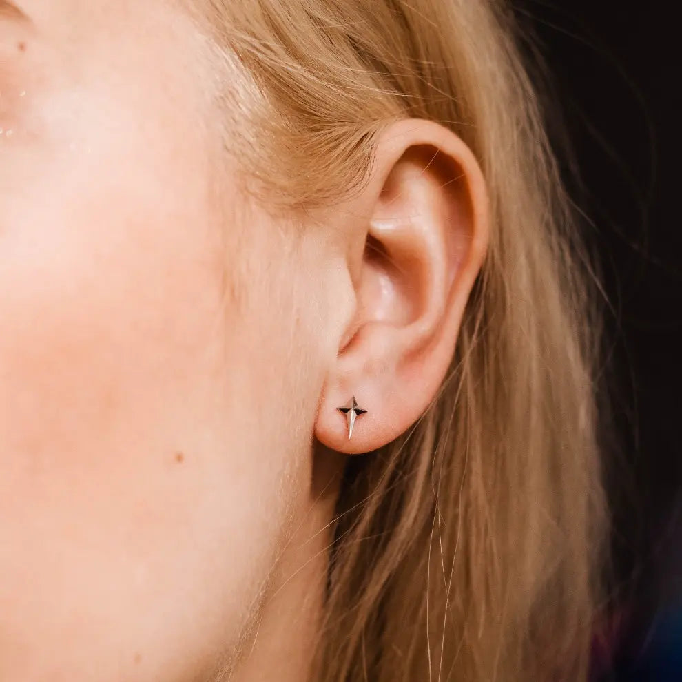 Pyramid Cross Earrings