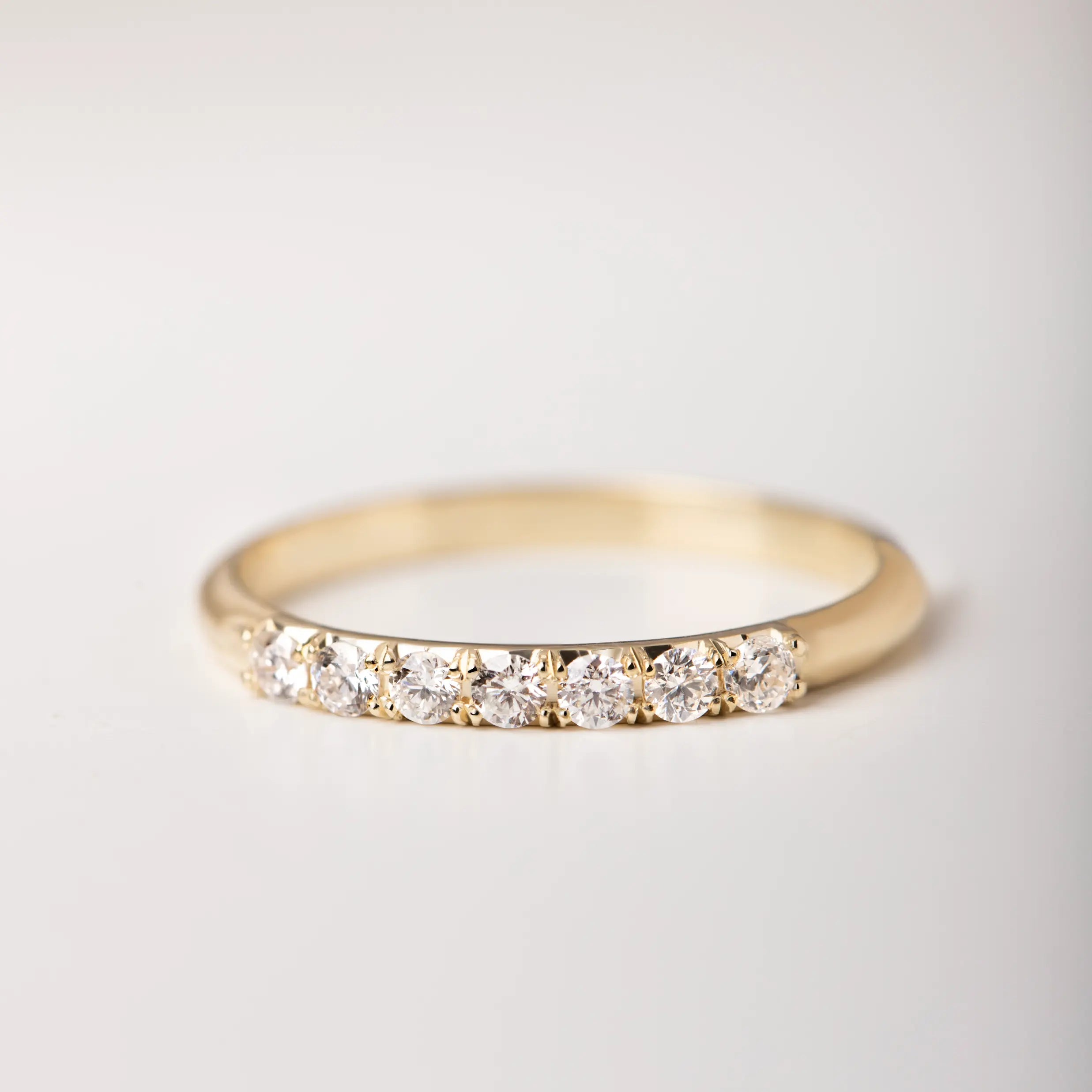 Half Eternity Ring Diamonds 14K Solid Gold