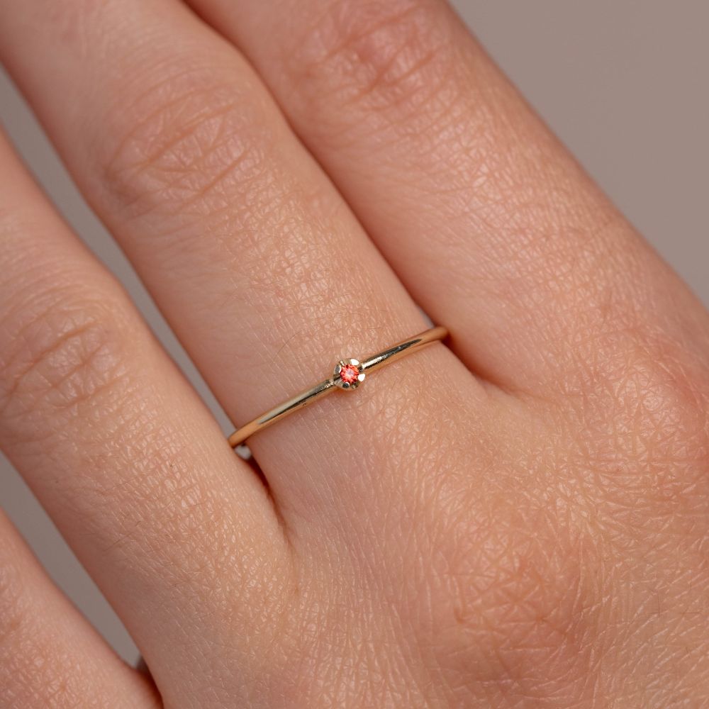 Orange Sapphire Ring 14K Gold Kyklos Jewelry