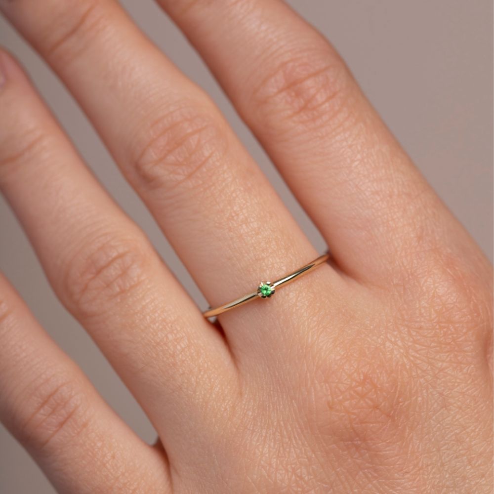 Tsavorite Ring 14K Solid Gold