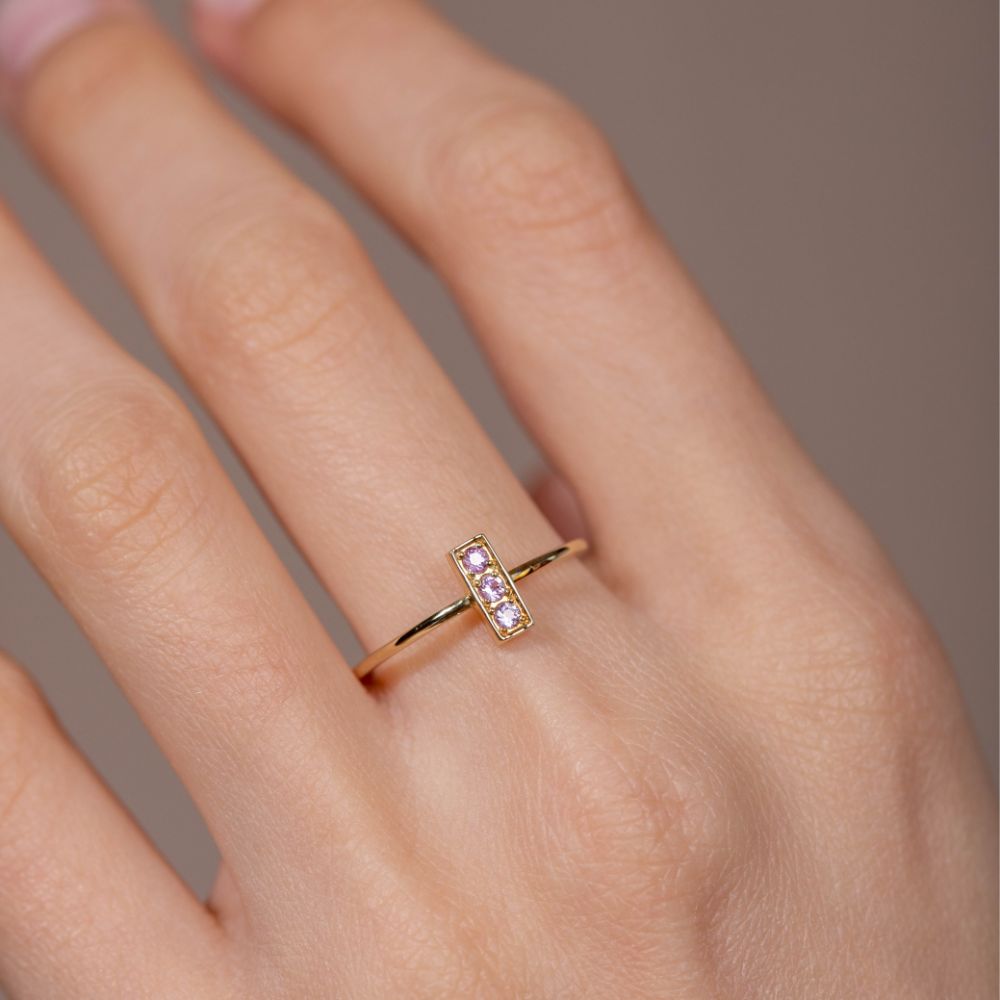 Pink Sapphire Ring 14K Gold