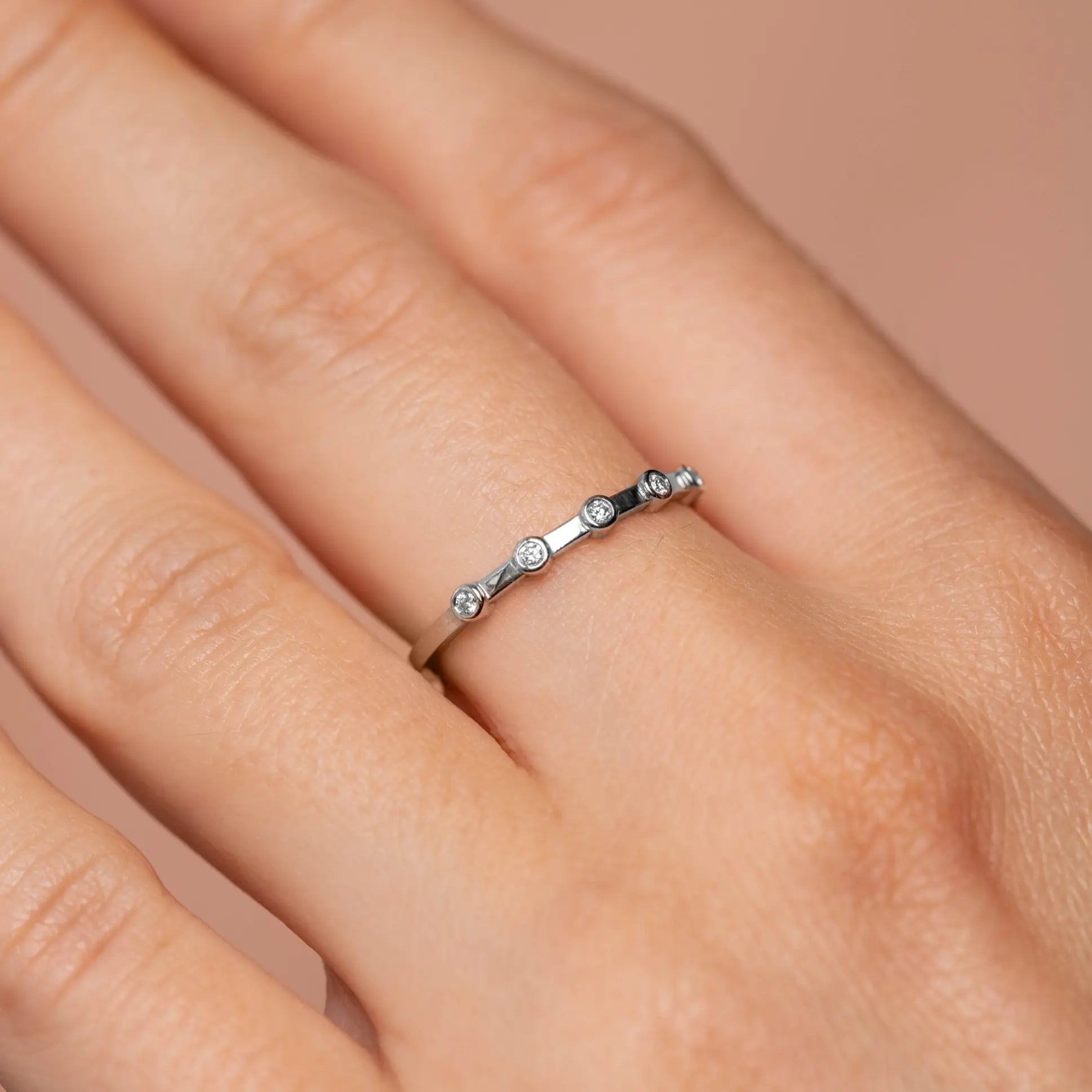 5 Diamond Ring 14K Gold for Women by Kyklos Jewelry